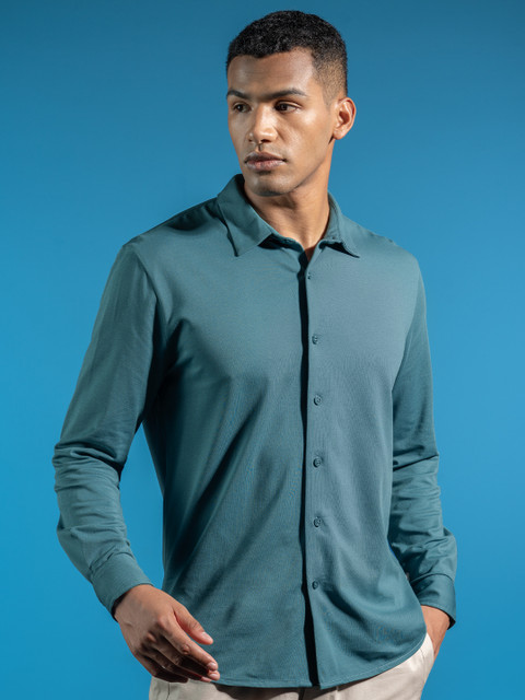 Damensch Men Solid Casual Blue Shirt Buy Damensch Men Solid