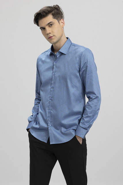 Snitch Men Self Design Casual Blue Shirt Buy Snitch Men Self
