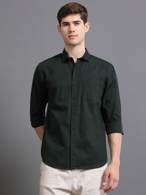 Tom Mackler Men Slim Fit Solid Spread Collar Casual Shirt - Image 6