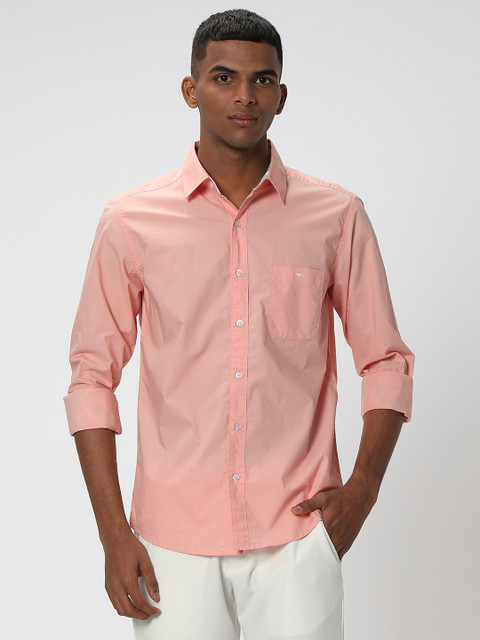 MUFTI Men Solid Casual Pink Shirt Buy MUFTI Men Solid Casual