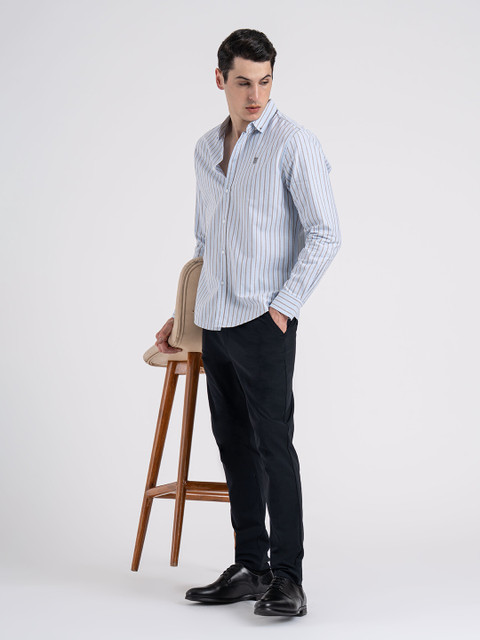 RED TAPE Men Striped Casual Blue Shirt - Buy RED TAPE Men Striped