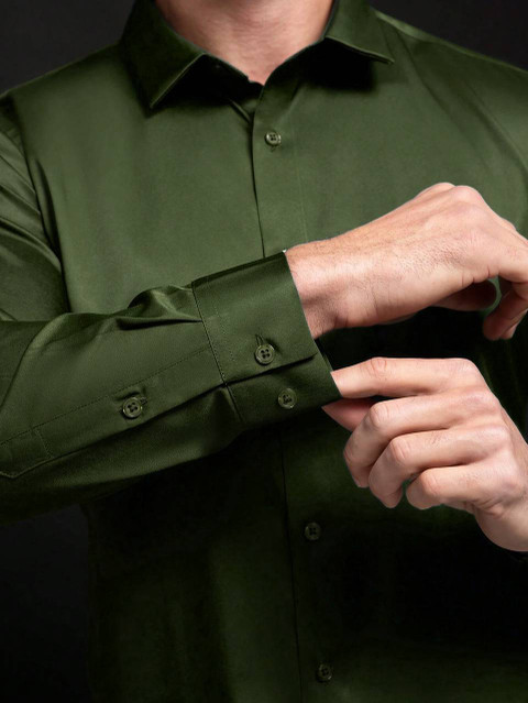 ATTIREVAL Men Solid Formal Dark Green Shirt - Buy ATTIREVAL Men Solid  Formal Dark Green Shirt Online at Best Prices in India | Flipkart.com