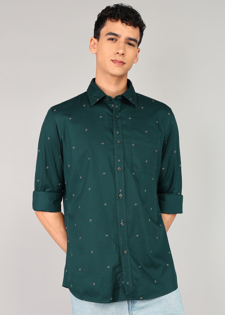 VAN HEUSEN SPORT Men Printed Casual Dark Green Shirt Buy VAN