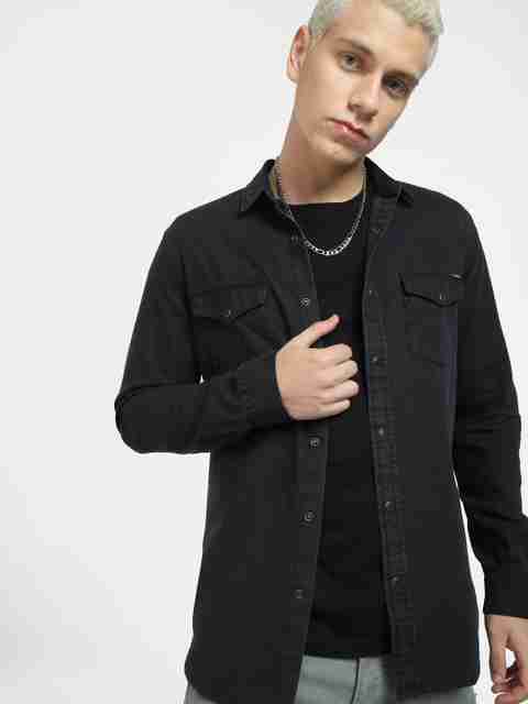 JACK JONES Men Solid Casual Black Shirt Buy JACK JONES Men - Main Image