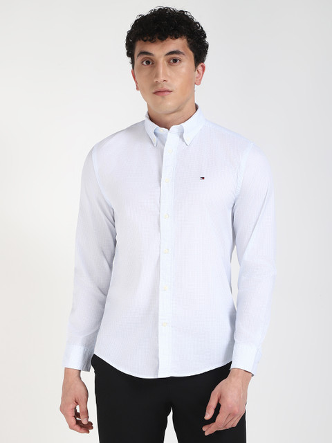 TOMMY HILFIGER Men Solid Casual White Shirt Buy TOMMY HILFIGER