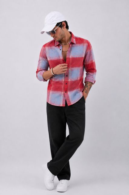 shynex Men & Women Regular Fit Checkered Formal Shirt - Image 6