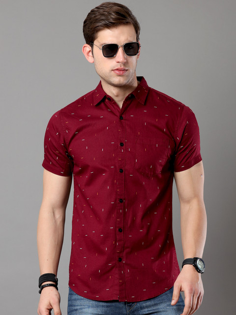 ASIAN FITCH Men Printed Casual Red Shirt Buy ASIAN FITCH Men