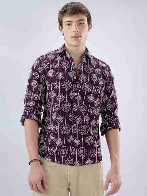 VASTRADO Men Regular Fit Floral Print Cut Away Collar Casual Shirt - Image 2