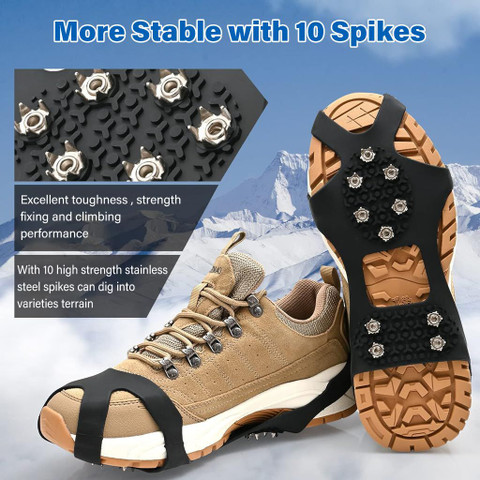 PALAY Spikes Crampons, Ice Cleats for Shoes and Boots, Upgraded