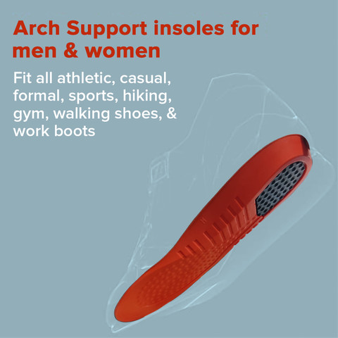 Dr Foot Arch Support Gel Insole Pair For Men Women – Pair (Large Size)  Gel Full Length Regular, Sports Shoe Insole