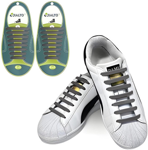 JIALTO No tie Shoe Laces Adults Stretch Silicone Elastic Laces No