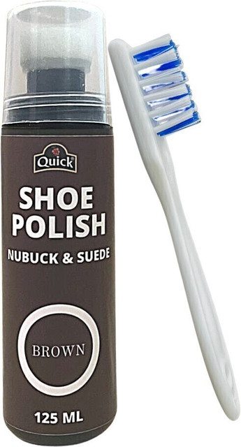 Quick Nubuck Suede Shoe Polish Color Brown (Pack 125 ML