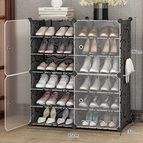 KROOH Shoe Stand DIY Plastic Shoe Portable Storage Organizer 12