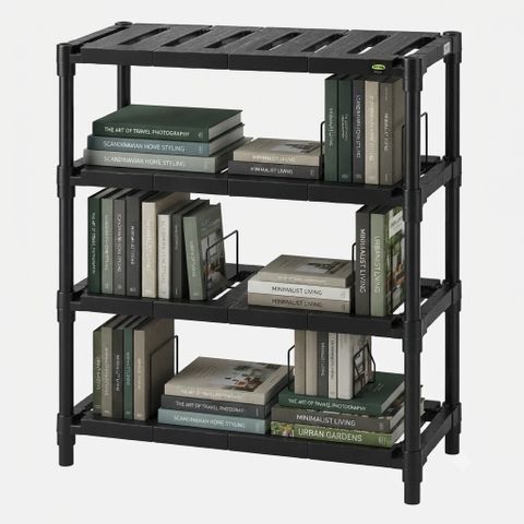 FurniGully Plastic Shoe Rack (BLACK, 4 Shelves, DIY(Do-It-Yourself)) - Image 4