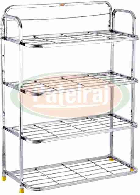 Patelraj Pure Stainless Steel Step Shelf Rack Metal Shoe Stand