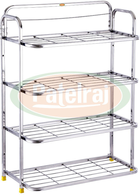 Patelraj Pure Stainless Steel Step Shelf Rack Metal Shoe Stand