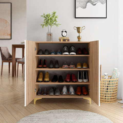ROCCO Xylo Premium 16 Pair Engineered Wood Shoe Rack Price in