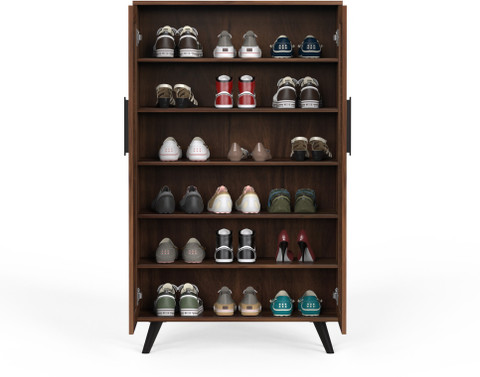 BLUEWUD Carlem Tall Design Doors Shoe Rack Cabinet Slipper