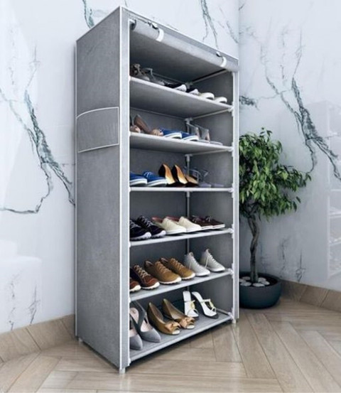 EasyCraft Shelf Shoe Rack with Cover, Chappal Stand Organizer