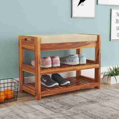 silvercrafts Silver Craft Multipurpose Wooden Shoe Rack for Home
