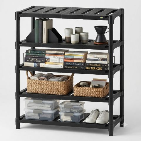 FurniGully Plastic Shoe Rack (BLACK, 4 Shelves, DIY(Do-It-Yourself)) - Image 5