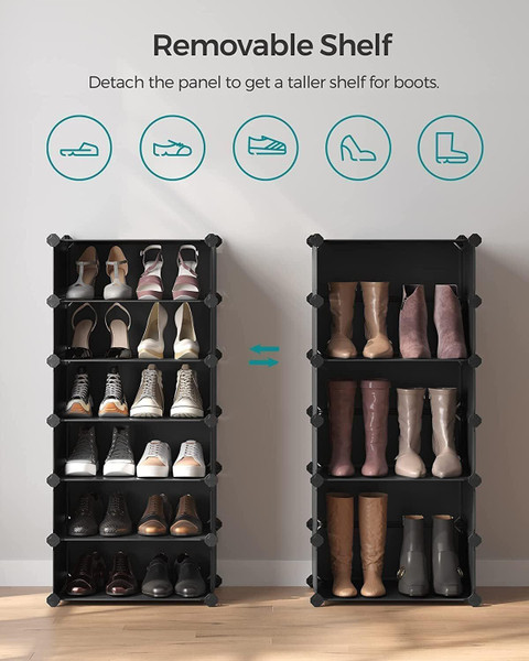 ZIVETY 4-Shelf-2-Door Shoe Rack With Door, Shoe Rack Plastic, Shoe Rack For  Home Metal, Plastic Shoe Rack