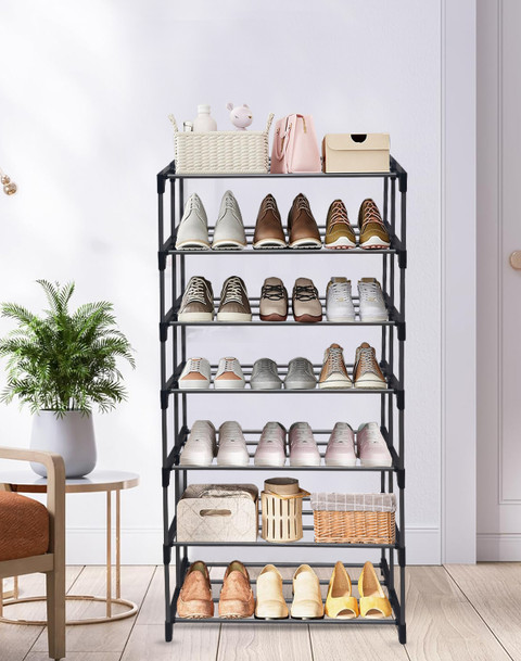SANAMSTORE 7-Tier Premium Quality Steel Open Shoe Rack Metal Collapsible  Shoe Stand