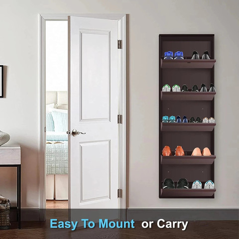 Closet Shoe Rack Door Mount SWINGISH Metal Shoe Cabinet For