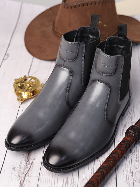 LOUIS STITCH Handmade Ash Grey Chelsea Boots for Riding Biking for Men  RGCL UK Boots For Men