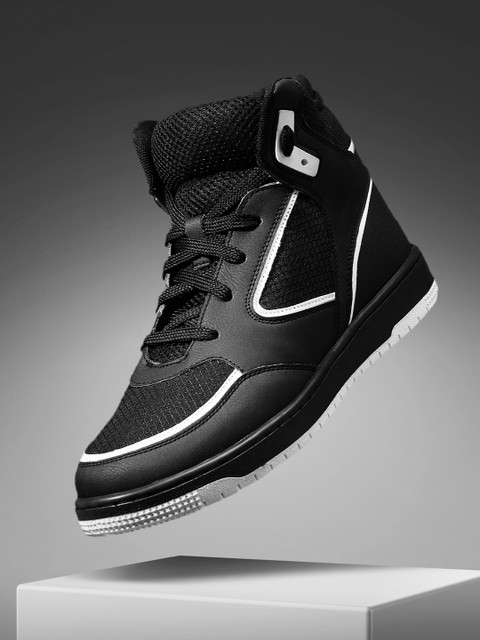 The Souled Store Apex Highs: Black Sneakers For Men Buy The