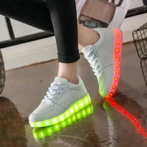 VENDOZ WOMEN LED SHOES WITH USB RECHARGING CABLE Sneakers For