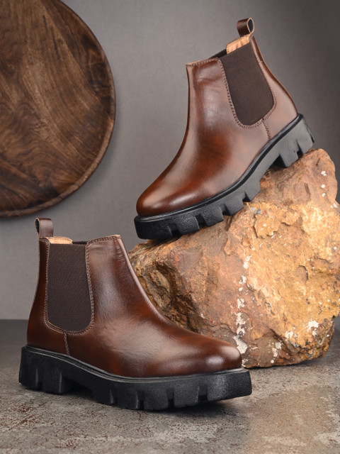 Hirel's Chelsea Boots|Chunky Sole|Height Increasing|Slip-Resistance Boots  For Men Boots For Men