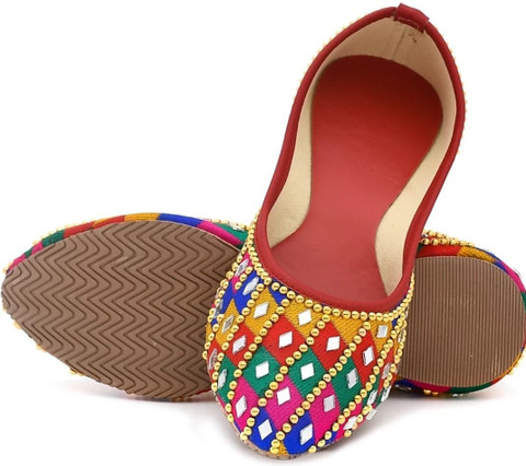 Stepster Stepster Rainbow design Stylish Jutti For Women And Girls (Red)  Bellies For Women