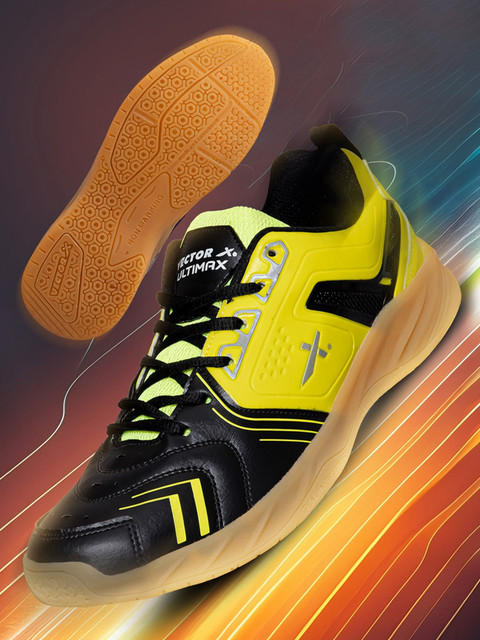 VECTOR X Ultimax Synthetic Leather, Breathable Mesh With Creep Rubber Sole  Badminton Shoes For Men