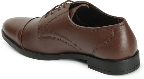 CARLTON LONDON Brown Leather Men's Formal Shoes Lace Up For Men