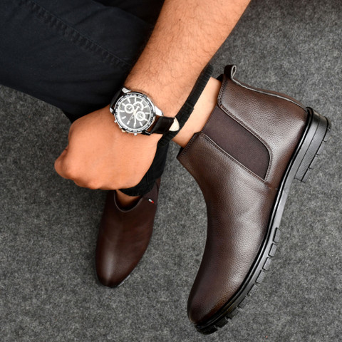 Zixer Casual Synthetic Leather Ankle Formal Shoes For Men High Top