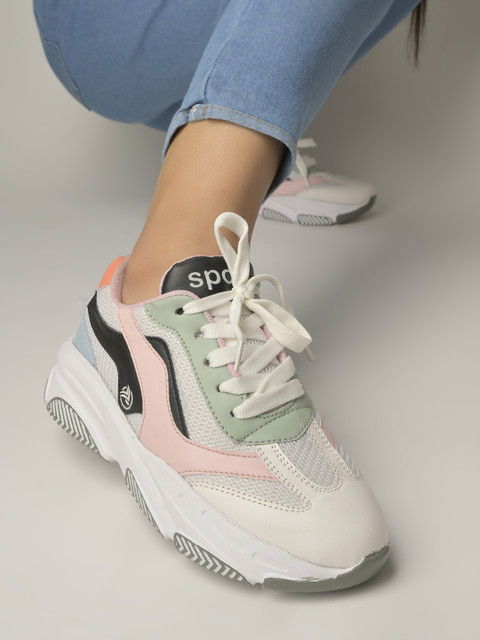 SHOETOPIA Smart Casual Comfortable White Sneakers For Girls Walking Shoes  For Women