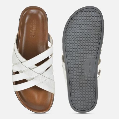 WOODLAND Men Slippers White 7 - Image 8