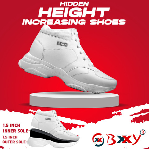 BXXY Men's Inch Hidden Height Increasing Casual Sneaker Laceup Light  Weight Boot Jogging Shoes For Men