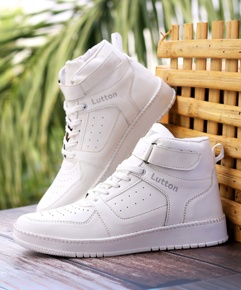 Lutton White sneaker shoes Boots sneaker shoes Daily wear boots High  Tops For Men