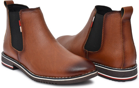 MEVHUB Chelsea Leather Boots for Men Boots For Men (Tan) Boots For Men