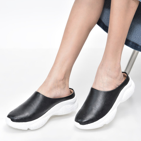 FAUSTO Back Open Classic Design Slip On Mules Shoes Loafers For Women