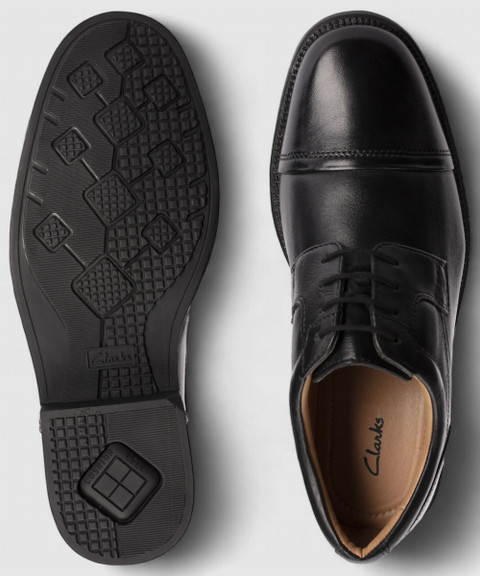 CLARKS Clarks Hail cap Black Leather Slip On For Men