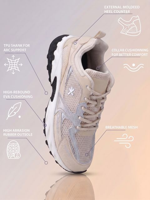 HRX by Hrithik Roshan Men ICON Running Shoes Running Shoes For Men (Beige , 8) - Image 6