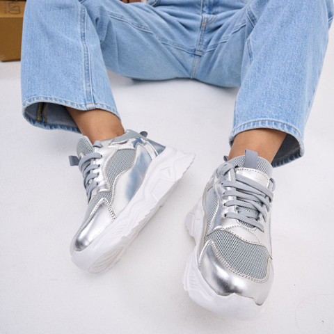 FAUSTO Embellished Sporty Design Fashion Stylish Lace Up Shoes Sneakers For  Women