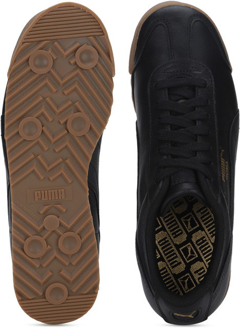 Roma Classic Black Puma Shoes Gum Sole Puma Roma Trainers Black