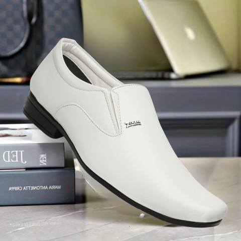 Zixer official Leather Formal shoes for men without lace Semi