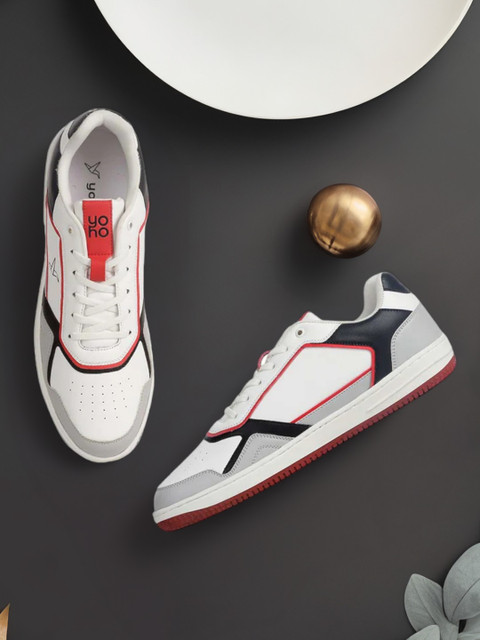 yoho YOHO Colored PU Fashion Sneakers for Men Comfortable Shoes  Cushoned Insole Sneakers For Men