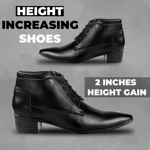 BXXY Men's Inch Height Increasing Casual Formal Laceup Derby Shoes With  PU Sole Boots For Men