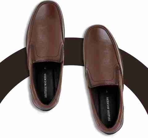Men\'s Brown British Walkers Oxford Loafers Slip‎ On Size 9M British Walkers Leather Slip-On Shoe for Men – Britishwalkers main image 2
